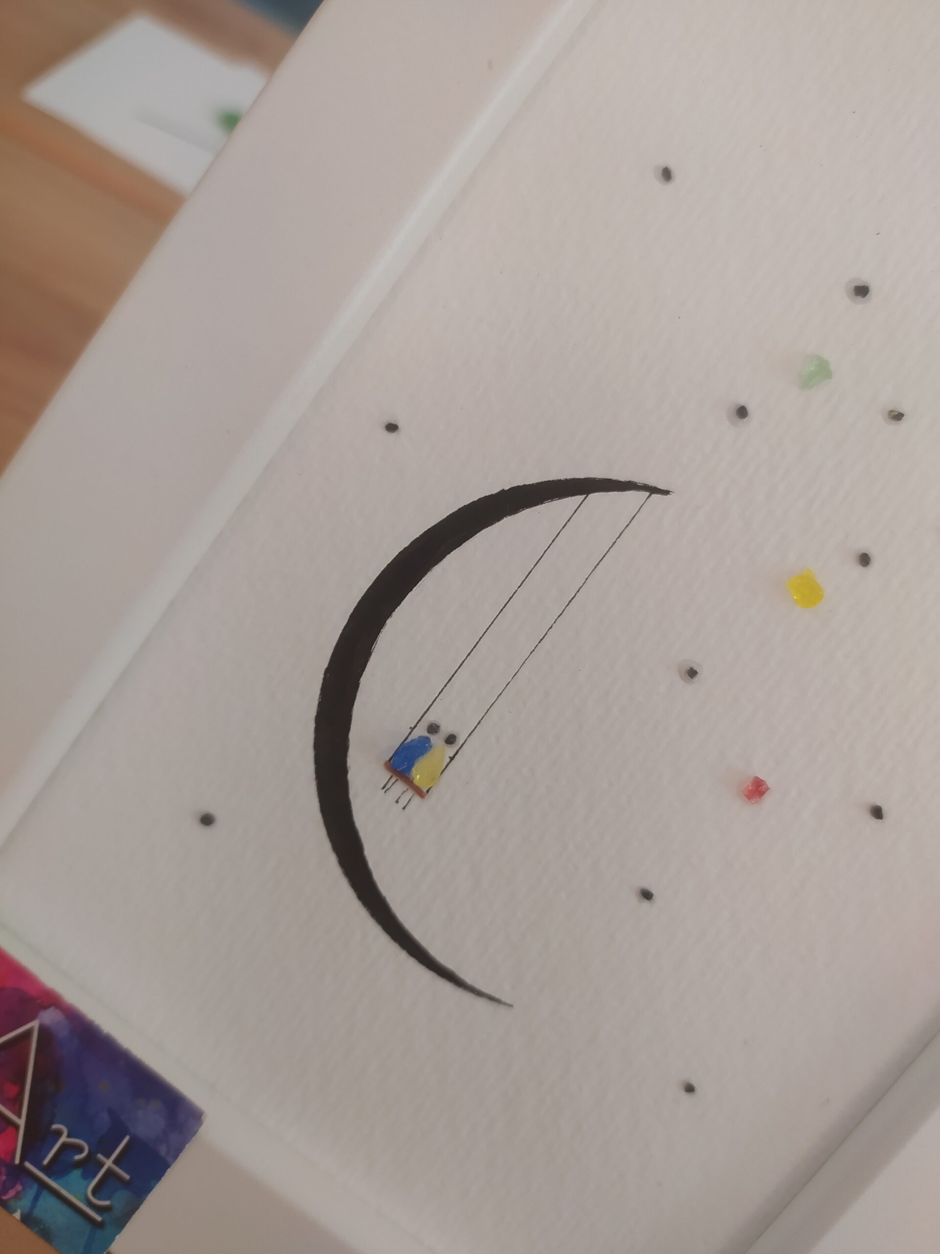 Detail moon with seaglass