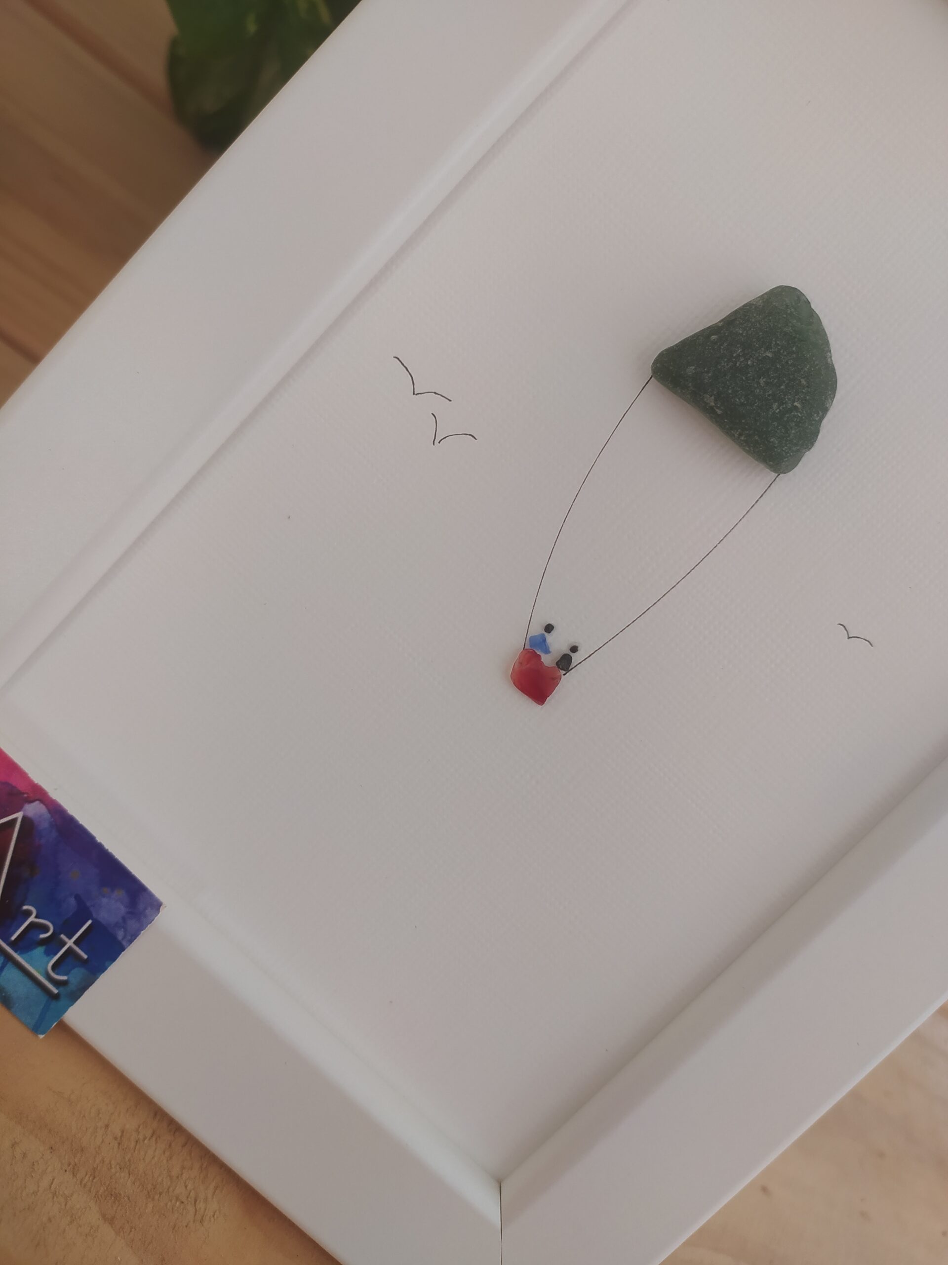 air balloon sea glass detail
